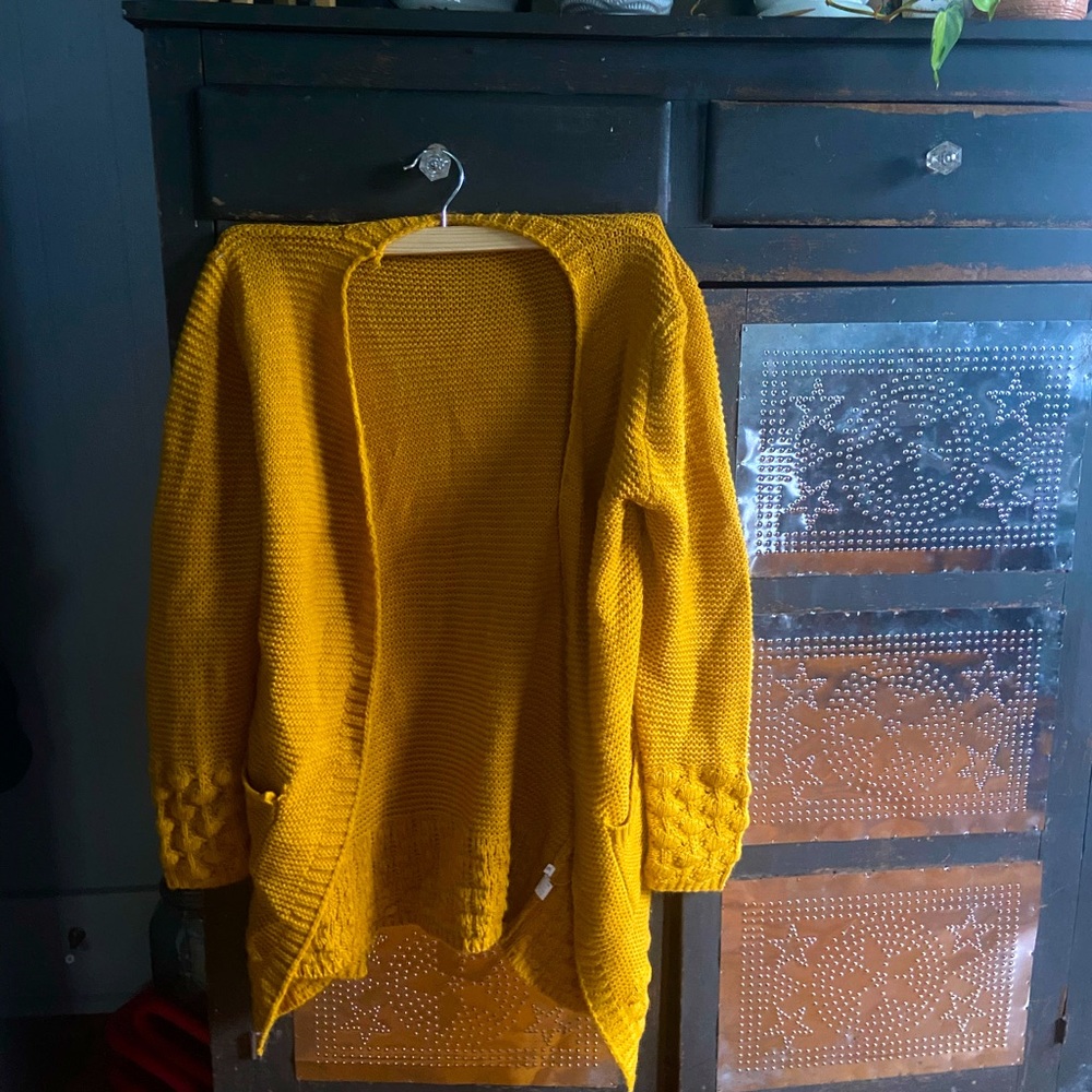 Mustard knitted cardigan Sm